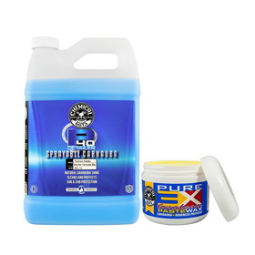 Chemical Guys P40 Detailer Spray With Carnauba (1 Gallon) & XXX Hardcore Carnauba Paste Wax (8 oz)
