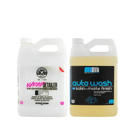 Chemical Guys Meticulous Matte Wash -For Matte Finish Paints, Vinyl & Clear Bra (1 Gal), Wrap Detailer Gloss Enhancer & Protectant (1 Gal)