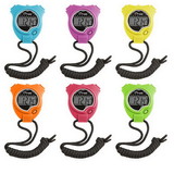 Champion Sports 910NSET Stop Watch Set Of 6 Neon Colors
