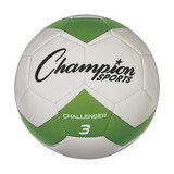 Champion Sports CH3GN Challenger Soccer Ball Size 3 Green/White