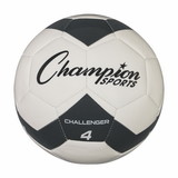 Champion Sports CH4BK Challenger Soccer Ball Size 4 Black/White
