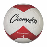 Champion Sports CH4RD Challenger Soccer Ball Size 4 Red/White