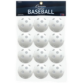 Champion Sports PLBB12R Plastic Baseball Retail Pack/12