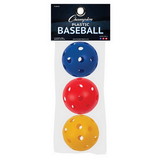 Champion Sports PLBBAR Plastic Baseball Retail Pack/3 Assorted Colors