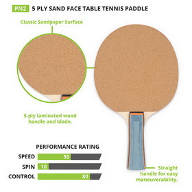 Champion Sports PN2 5 Ply Sand Face Table Tennis Paddle