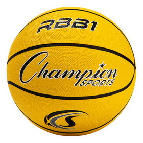 Champion Sports RBB1YL Size 7 Rubber Basketball Yellow
