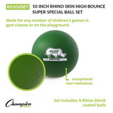 Champion Sports RS102SET 10 Inch Rhino Skin High Bounce Super Special Ball Set