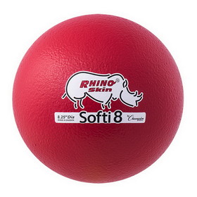 Champion Sports RS89 8 Inch Rhino Skin Low Bounce Softi Foam Ball Red