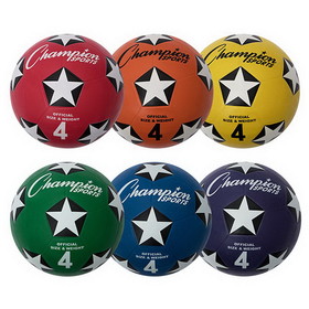 Champion Sports Rubber Cover Soccer Ball Set