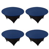 Muka 4 Pack Round Table Toppers, Stretchable Elastic Table Cover for Trade Show, Wedding, Cocktail Tables