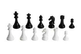 CHH 2109B 4 1/4&quot; Black/White Chessmen