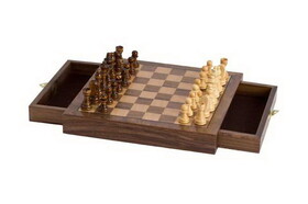 CHH 2140 10" Walnut Magnetic Chess Box