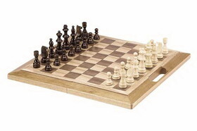 CHH 2145B 16" Hardwood Chess Set w/Handle