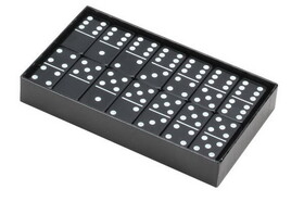 CHH 2411L-BLK Double 6 Black Jumbo Domino