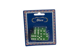 CHH 2500D-GRN Green Dice in Blister Card