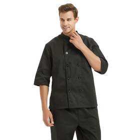 TOPTIE Short Sleeve Chef Coat Jacket Lightweight Button Chef Uniform