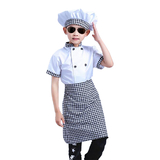TopTie Child White Long Sleeve / Short Sleeve Chef Coat, Apron and Hat Set