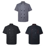 TOPTIE Unisex Short Sleeve Chef Coat Jacket 