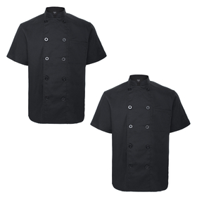 TOPTIE 2 Pack Unisex Short Sleeve Chef Coat Jacket