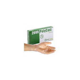 AmerCare Royal 26993 PolyCast Embossed Powder Free XLarge Gloves 5ML Clear 100/BX 10BX/CS