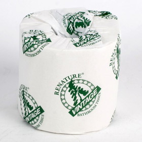 Renature AD-25091, 1 Ply Recycled Toilet Tissue 4x3, 1000 sheets, 96 rolls/CS