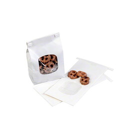 Brown Paper Goods 1502A Tin Tie, Window Candy Bag - 1#LB Size, White 4 3/4" x 2 1/2" x 9 &#189;" - 500/CS