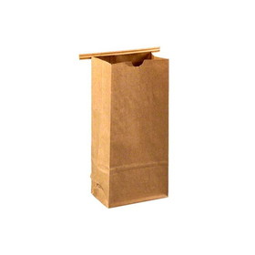 Brown Paper Goods 1752 Poly Lined Natural Kraft Poly Lined Coffee Bag - 1#LB - With Tin Tie. - 4 1/4" x 2 1/2" x 9 &#190;" - 1000/CS