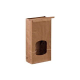 Brown Paper Goods 1759A Candy/Cookie/Coffee Natural Kraft, Plain, Grease Resistant Poly Lined, Tin Tie Window Bag 6