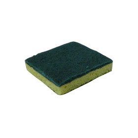Advantage PY-200-HALVES Half Size Medium Duty Green Scrubber Sponge, Green/Yellow, 3.5" x 3.5"