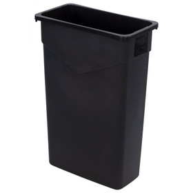 Carlisle FoodService 34202303 TrimLine Waste Container 11" x 20" x 30", 23 Gallon, Black, Polyethylene, Rectangle, (4 per Case)