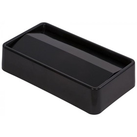 Carlisle FoodService 34202403 TrimLine Swing Top Waste Container Trash Can Lid 20.19" x 11.56" x 4.5", Black, ABS, Rectangle, (4 per Case)