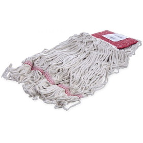 Carlisle FoodService 369552B00 Flo-Pac 18" L, Cotton, Looped End, Wet Mop with Red Band (12 per Case)