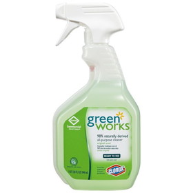 Green Works 00456 All Purpose Cleaner 32 Fl Oz Trigger Spray, Light Green, Thin Liquid, (12 per Case)