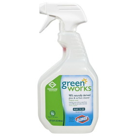 Green Works 00459 Glass and Surface Cleaner 32 Fl Oz Trigger Spray, Clear, Thin Liquid, (12 per Case)
