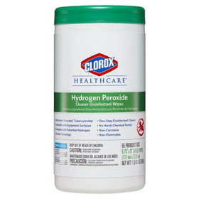 Clorox Healthcare 30824 Hydrogen Peroxide Cleaner Disinfectant Wipe 6.75" x 9", (95 per Canister) 6/CS