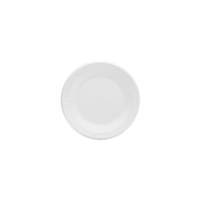 Dart 10PWCR Concorde 10.25" W, White, Extruded Polystyrene, Reduced Cube, Non-Laminated, Foam Dinnerware Plate (500/CS)