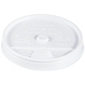 Dart Container 16UL Foam Cup/Container Lid White, High Impact Polystyrene, Sip Thru, Lid for 20X16/24X16 16 Oz Foam Cup/Container (1000/CS)