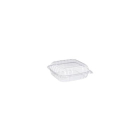 Dart Container C90PST1 ClearSeal 46 Fl Oz, 8.3" x 8.3" x 3", Clear, Oriented Polystyrene, Recyclable, Hinged, Medium, Food Container with Lid (250 per Case)