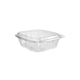 Dart Container CH24DED Hinged Plastic Container SafeSeal Clear 24 OZ 7.15" X 6.37" X 2.21" 200/CS