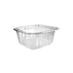 Dart Container CH64DEF Hinged Plastic Container SafeSeal Clear 64 OZ 7.8" X 8.09" X 3.31" 200/CS