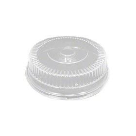 DFI DCS919 Clear Snap-On Round Dome - 12 1/4" x 3" For 12" catering platter - .015 gauge - 50/CS