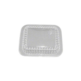 DFI DR407 Rectangular Dome, Clear - 5 1/2" x 4 1/2" x 3/4"  For crimp on foil containers. - .0075 gauge - 1000/CS