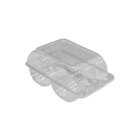 Detroit Forming LBH5306, Clear Plastic Hinged 6 Cell Donut Food Container, 4.8"x7.6"x3.5", 300/CS