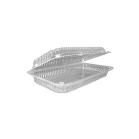 Detroit Forming LBH671, Plastic Food Container, Clear, Hinged, Rectangle, 6.12"x11.12"x2.3", 250/CS