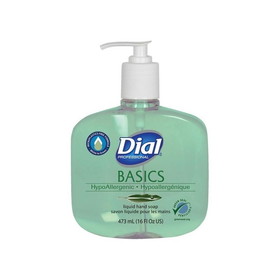 Dial 33815, Professional Basics Hypoallergenic Liquid Hand Soap, Green, Hand Pump - 16 oz bottle, 12/CS