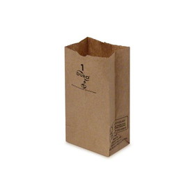 Duro Bag 18401 Dubl Life 1# - 3-1/2" x 2-3/8" x 6-7/8", 30#BW Capacity, Kraft Paper, SOS Bag Recycled (4000/CS : 8PKS/500/CS)