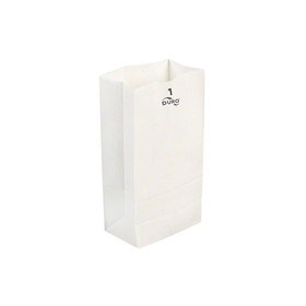 Duro Bag 51001 SOS Bag 1# - 3-1/2" x 2-3-/8" x 6-7/8", 30#BW Capacity, White Virgin Paper, (4000/CS: 8/500/CS)