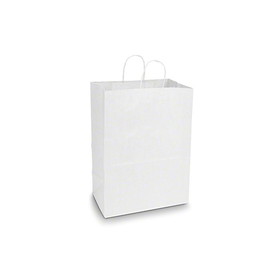 Duro Bag 84642 Shopping Bag 13" x 7" x 17", 65# Capacity, White, Virgin Paper, Mart, (250/CS)