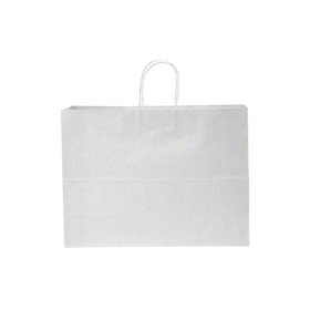Duro Bag 86785 Shopping Bag With Handles 16" x 6" x 12", 65#BW Capacity, White, Virgin Paper, "Tote", Shopping Bag W/ Paper Twist Handles (250/CS)