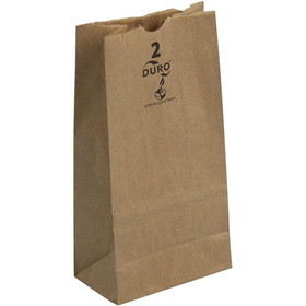 Duro Bag 18402 Dubl Life 2# - 4-5/16" x 2-7/16" x 7-7/8", 30#BW Capacity, Kraft Paper, SOS Bag, Recycled (500/CS)